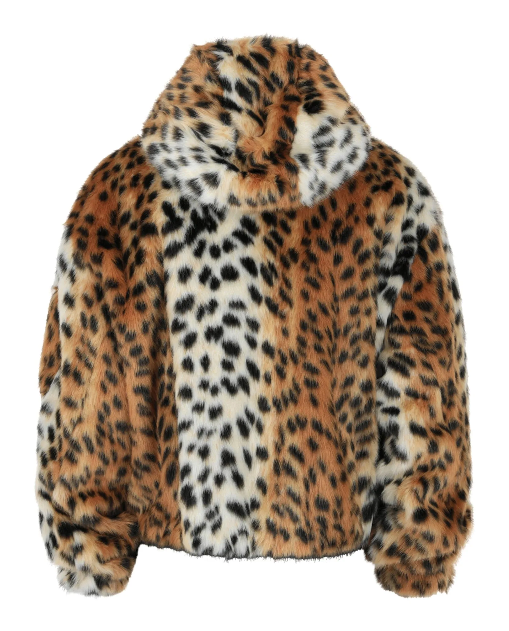 Cropped Hooded Bomber Jacket In Faux Fur sold by Lord & Taylor product image thumbnail 2