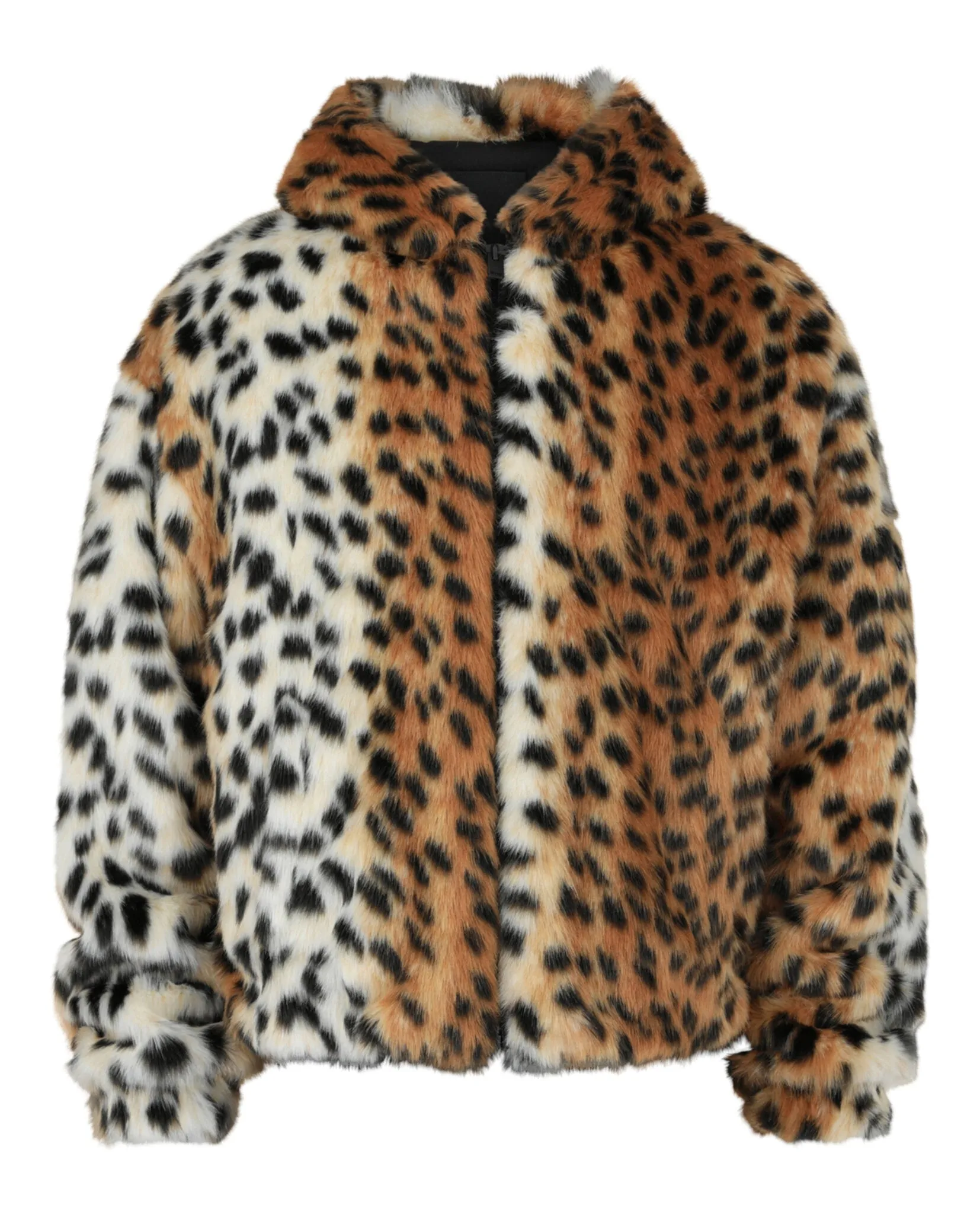 Cropped Hooded Bomber Jacket In Faux Fur sold by Lord & Taylor