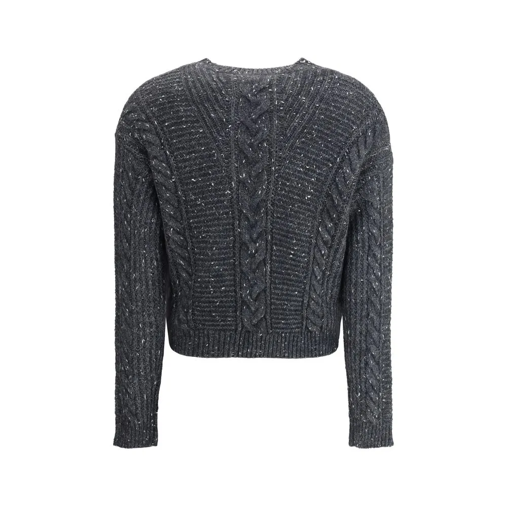 cropped boxy Sweater in alpaca-blend yarn interwoven with metallic fibers sold by Lord & Taylor product image thumbnail 2