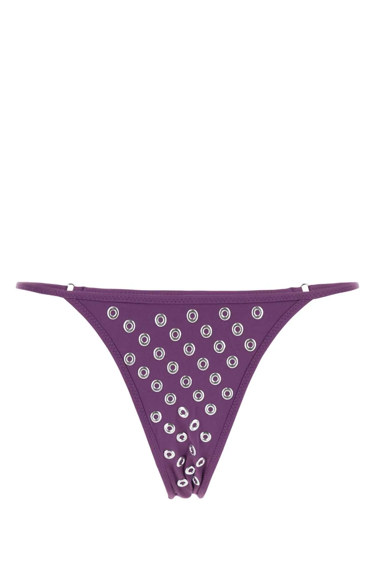 PURPLE STRETCH NYLON EMILY SWIMMING THONG sold by Lord & Taylor