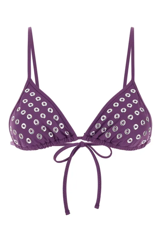 PURPLE STRETCH NYLON EMILY BIKINI TOP sold by Lord & Taylor