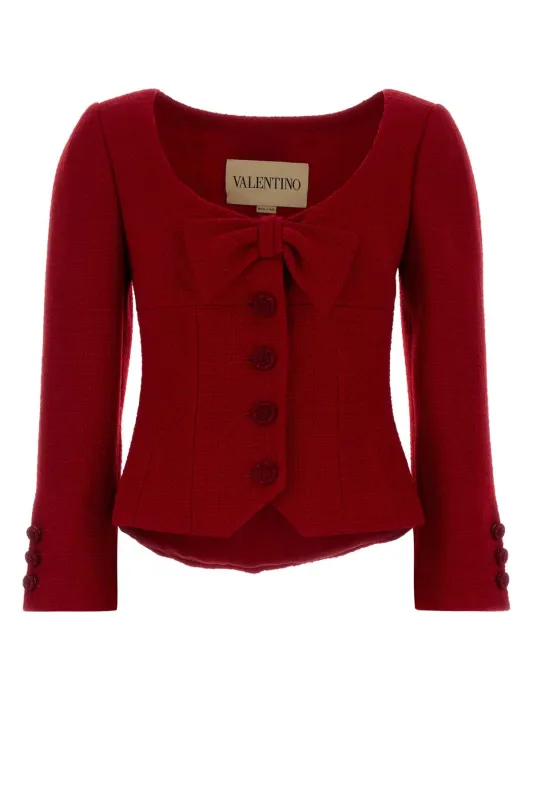 RED BOUCLE BLAZER made by Valentino Garavani