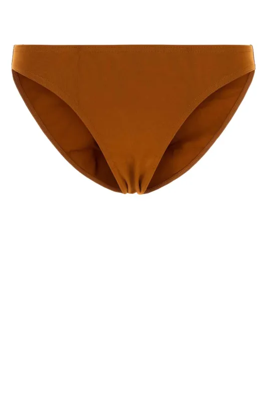 CARAMEL STRETCH NYLON FRIPON BIKINI BOTTOM made by Eres