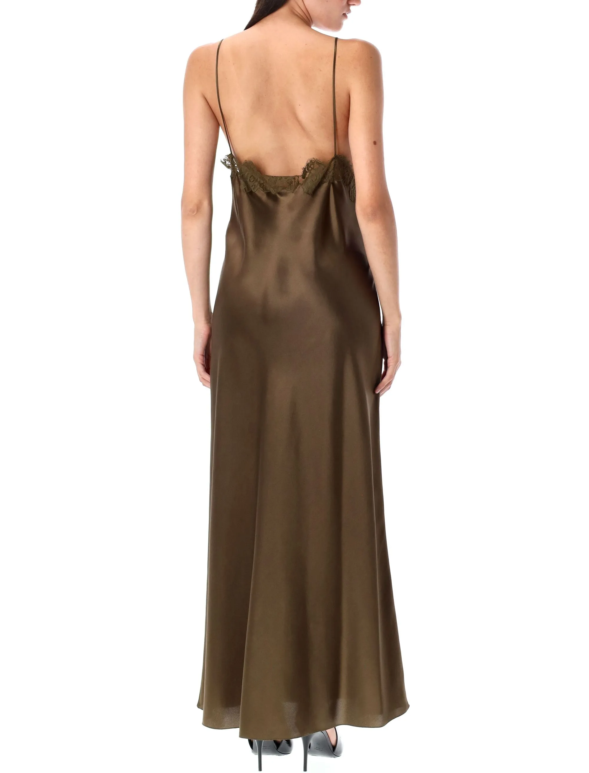 ARMY GREEN SATIN DRESS sold by Lord & Taylor product image thumbnail 2