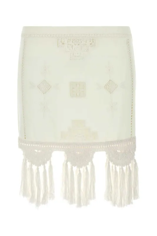 WHITE COTTON SANDALS MINI SKIRT sold by Lord & Taylor