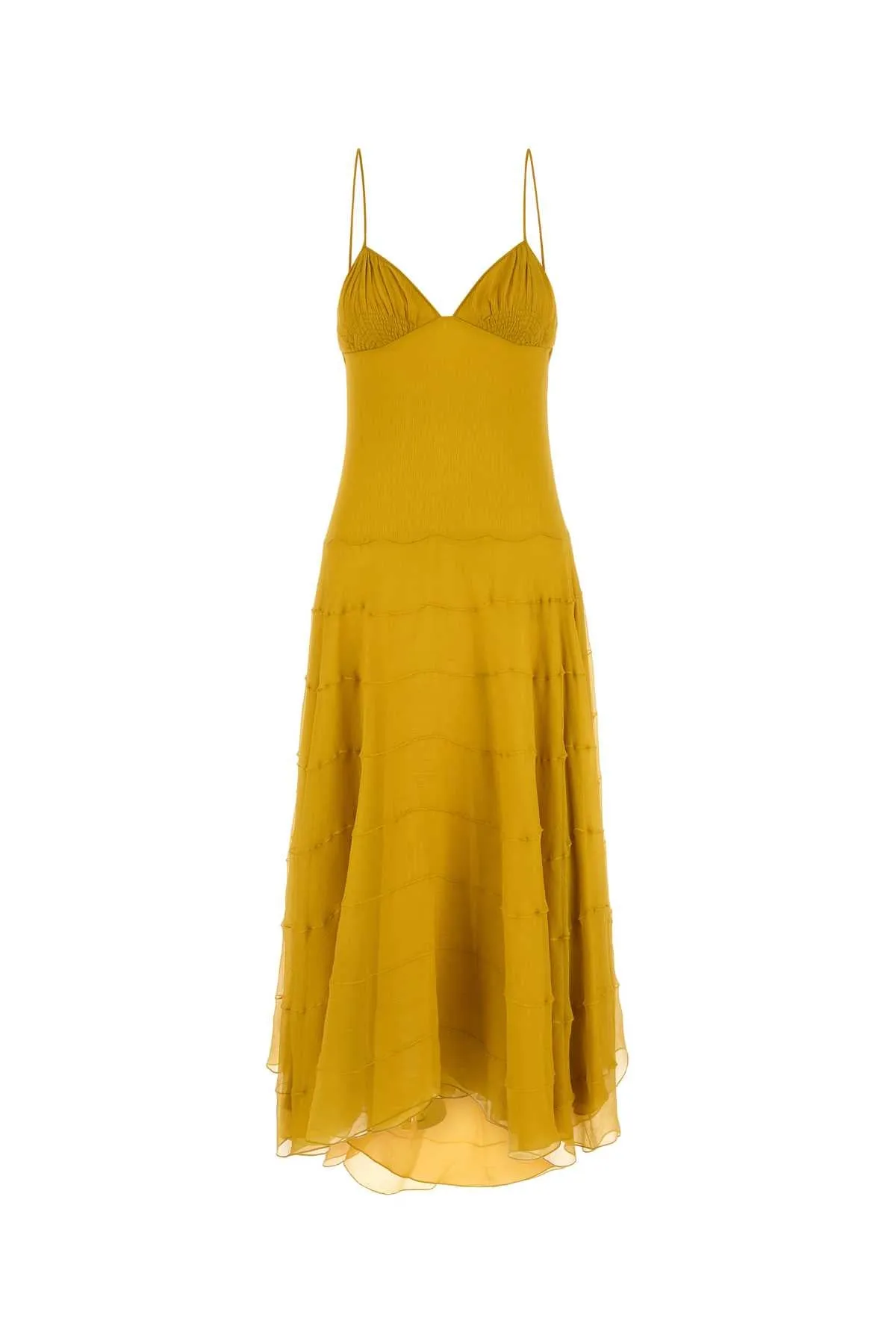 YELLOW CREPE DRESS sold by Lord & Taylor