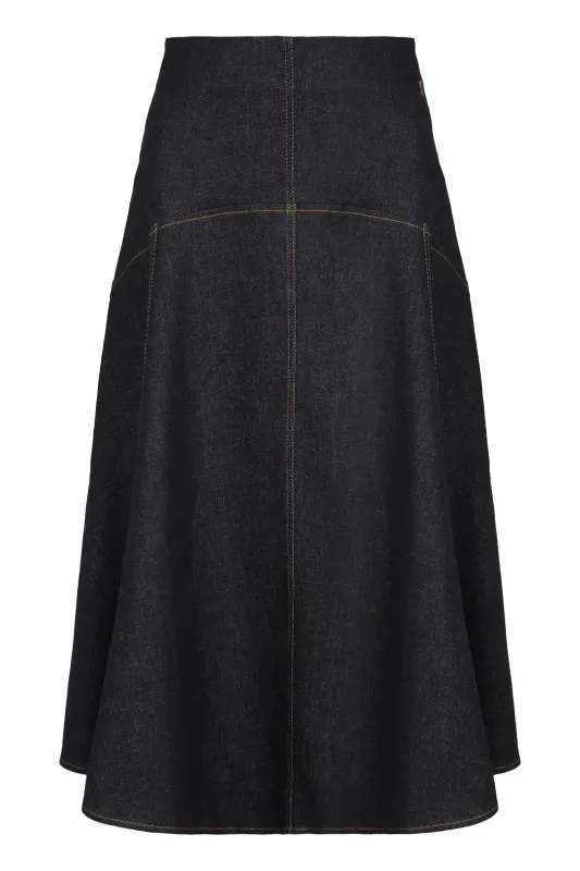 FLARED DENIM SKIRT “LA JUPE TRIANGLE DE-NÎMES” sold by Lord & Taylor