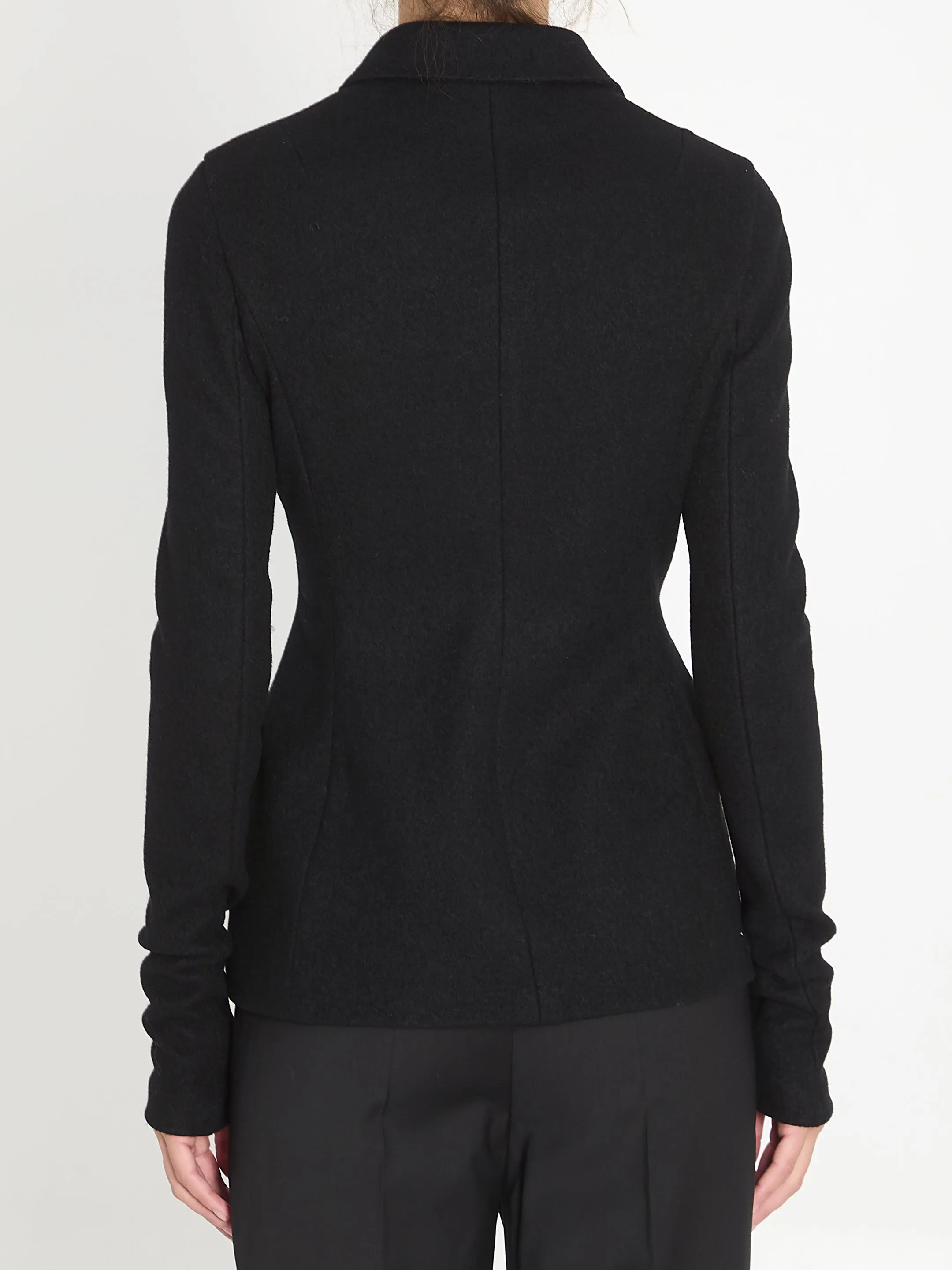 BLACK DOUBLEBREASTED WOOL CLOTH JACKET sold by Lord & Taylor product image thumbnail 4