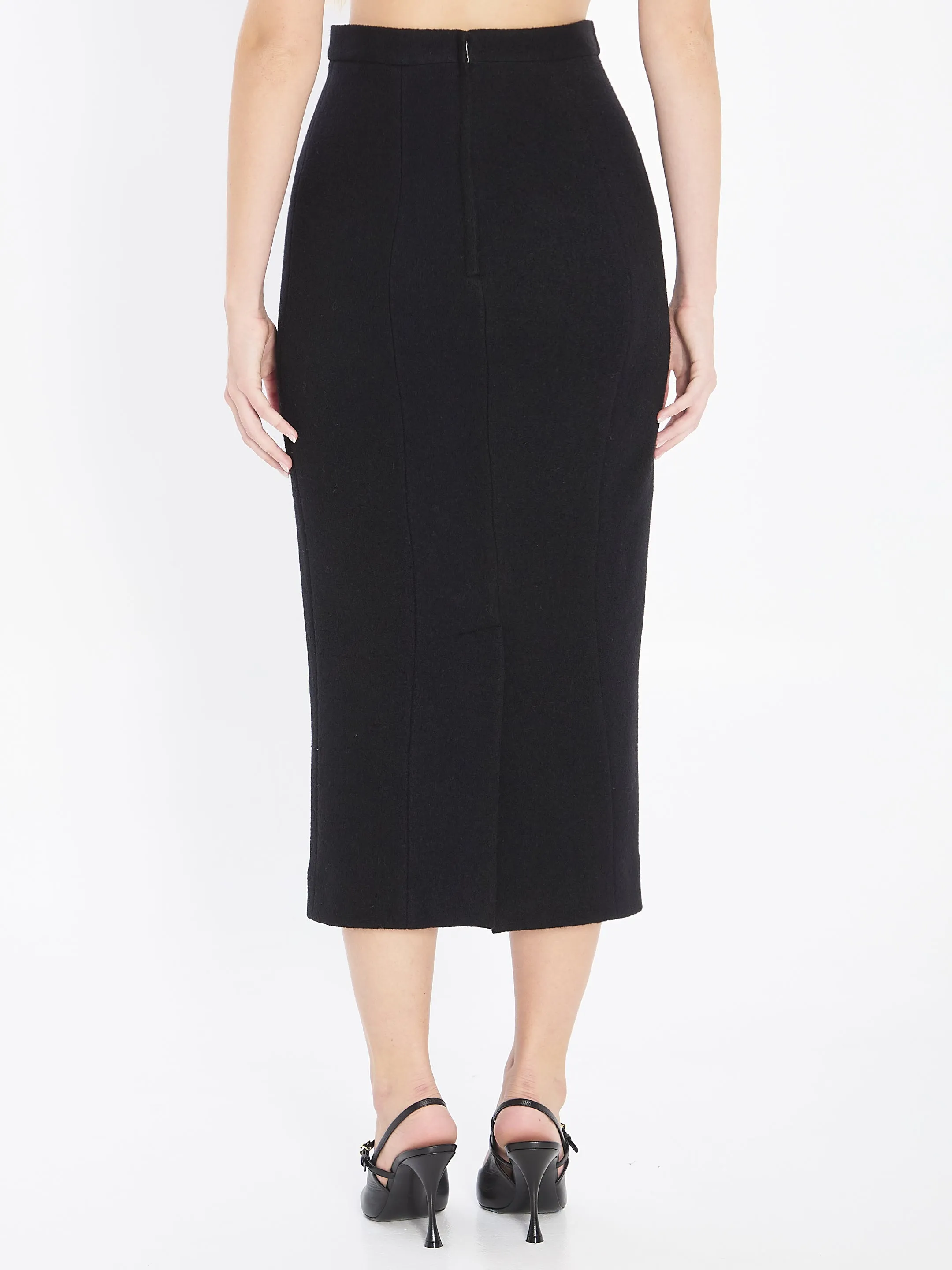 BLACK WOOL CLOTH PENCIL SKIRT sold by Lord & Taylor product image thumbnail 4