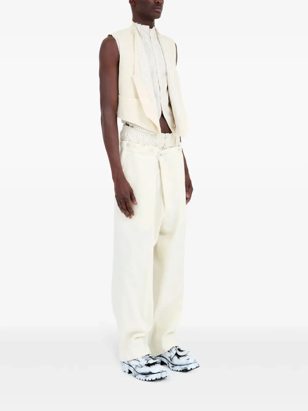 CREAM WOOL VEST sold by Lord & Taylor product image thumbnail 3