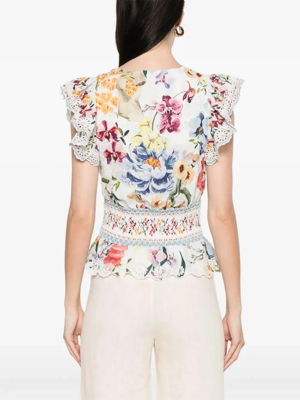 PRINTED COTTON BLOUSE sold by Lord & Taylor product image thumbnail 4