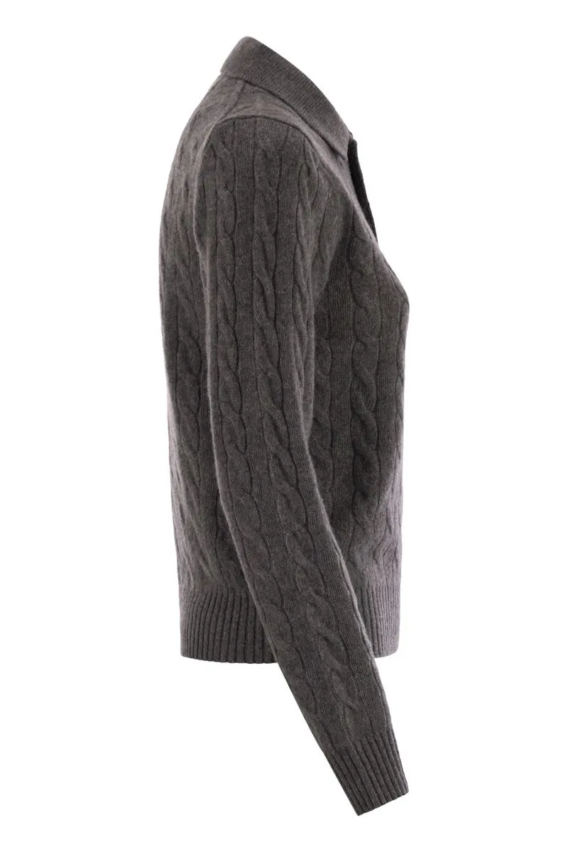 CABLE-KNIT POLO SHIRT sold by Lord & Taylor product image thumbnail 3