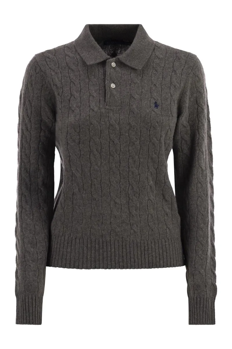 CABLE-KNIT POLO SHIRT sold by Lord & Taylor