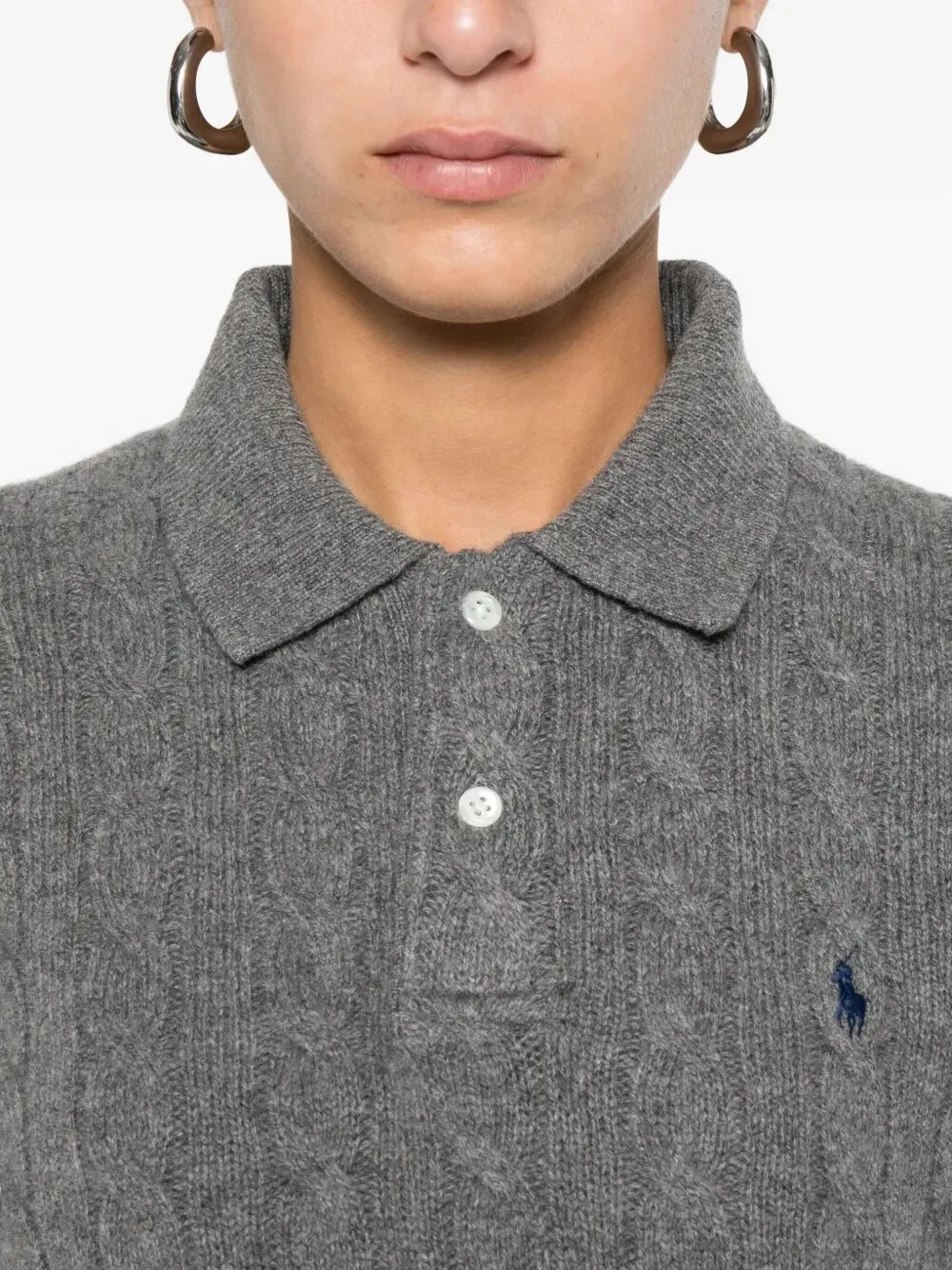 CABLE-KNIT POLO SHIRT sold by Lord & Taylor product image thumbnail 5