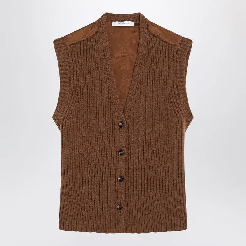 BROWN WOOLCASHMERE GILET sold by Lord & Taylor