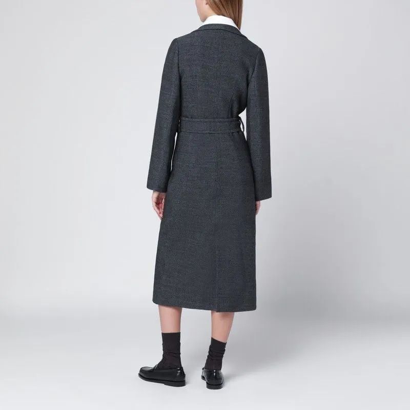 GREY WOOL COAT WITH BELT sold by Lord & Taylor product image thumbnail 2