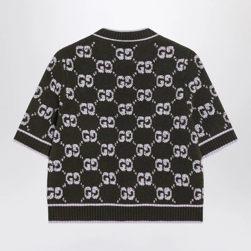 MILITARY GREEN/LILAC SWEATER WITH GG JACQUARD BOUCLé sold by Lord & Taylor product image thumbnail 2