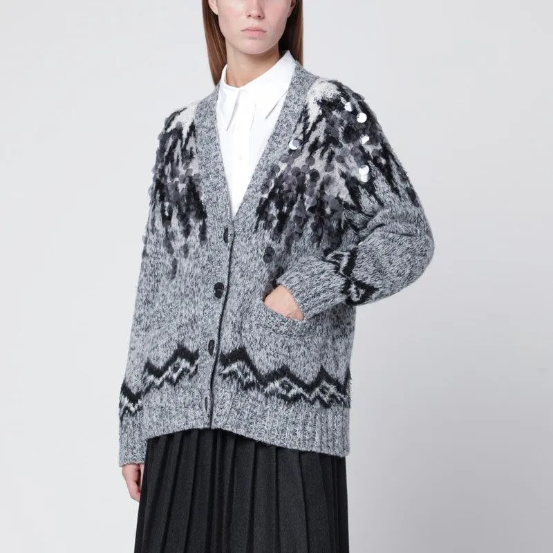 GREY WOOLBLEND CARDIGAN WITH SEQUINS sold by Lord & Taylor