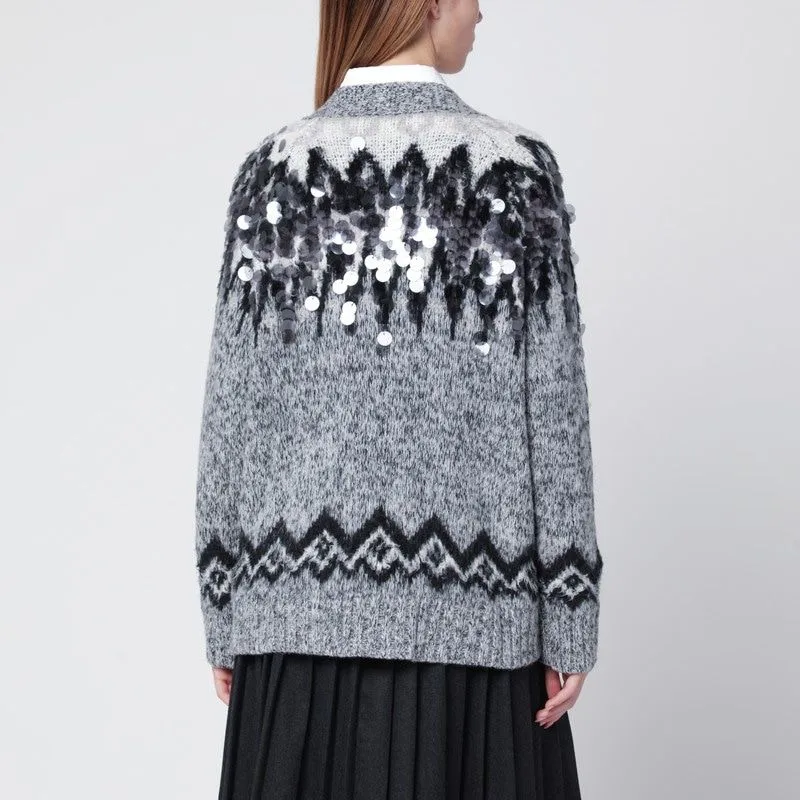 GREY WOOLBLEND CARDIGAN WITH SEQUINS sold by Lord & Taylor product image thumbnail 2