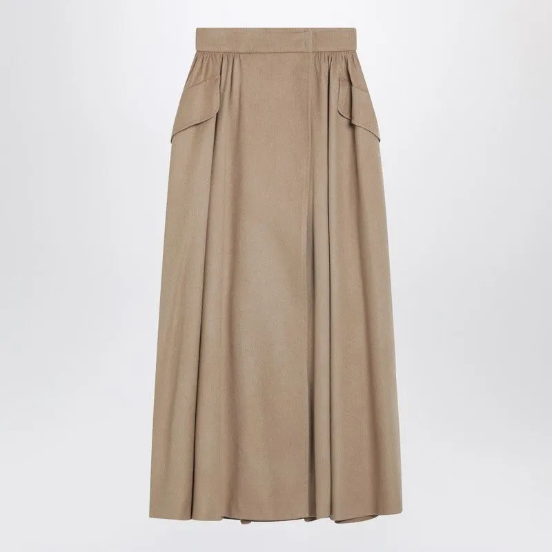 BEIGE MIDI SKIRT IN CAMEL DRAP sold by Lord & Taylor