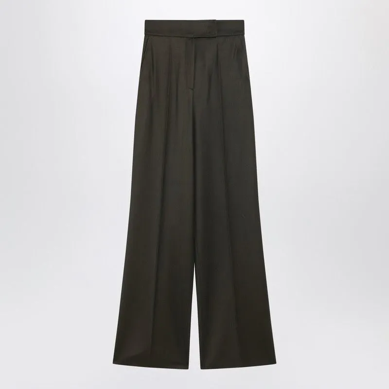 MOSS GREEN WIDELEG WOOL TROUSERS sold by Lord & Taylor