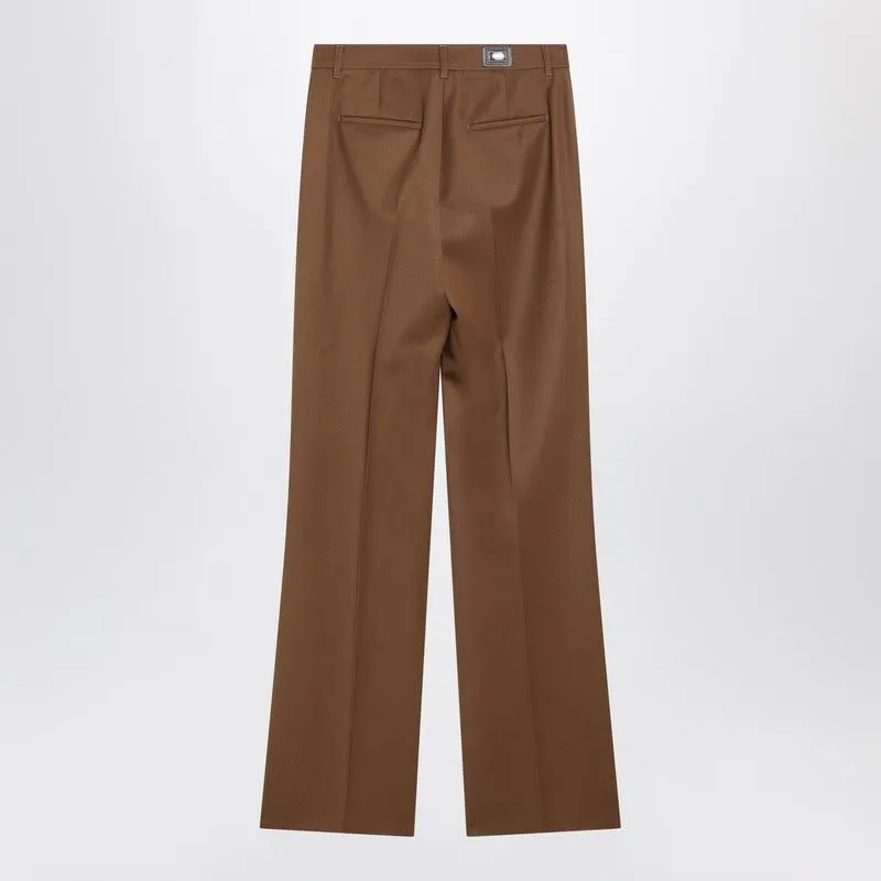 BROWN WOOL GABARDINE TROUSERS sold by Lord & Taylor product image thumbnail 2