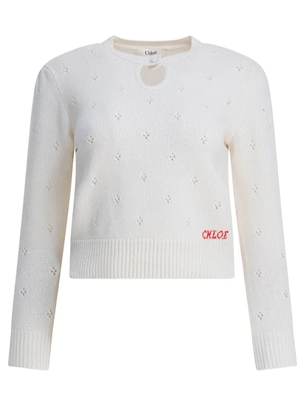 PERFORATED WOOL AND CASHMERE SWEATER sold by Lord & Taylor
