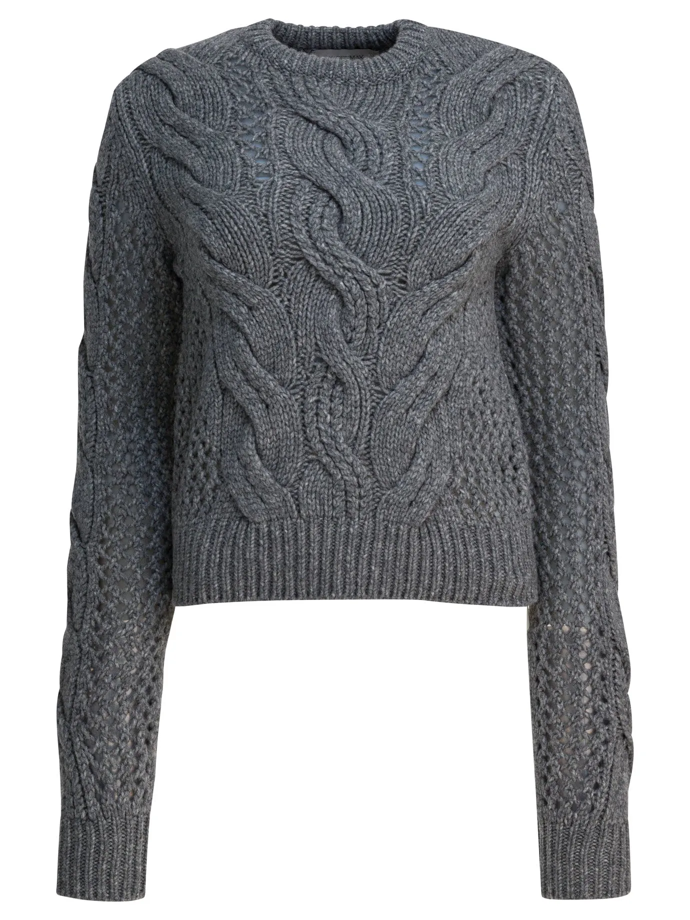 WOOL-BLEND CREWNECK SWEATER WITH BRAIDS sold by Lord & Taylor