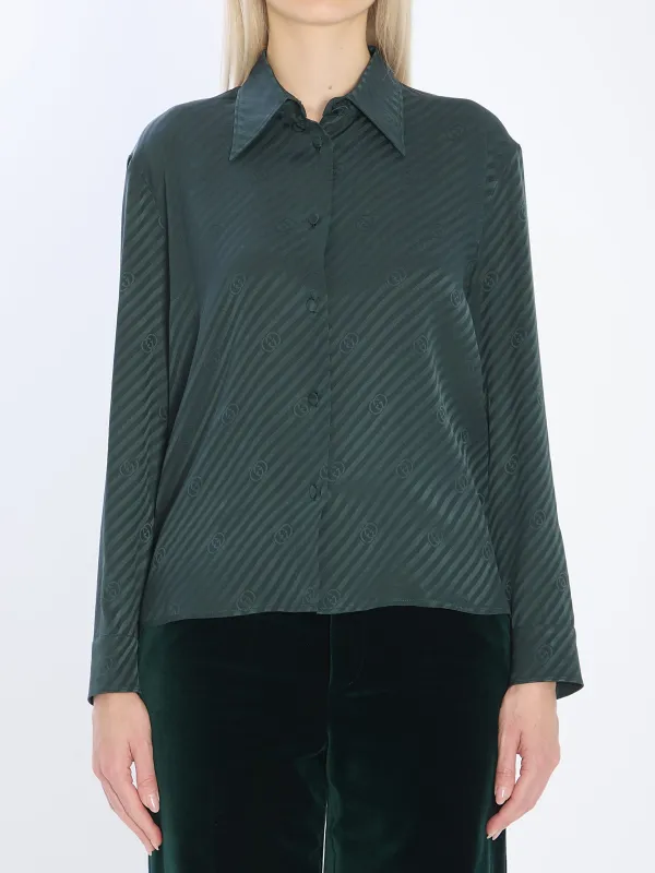 GG INTERLOCKING JACQUARD SILK SHIRT sold by Lord & Taylor
