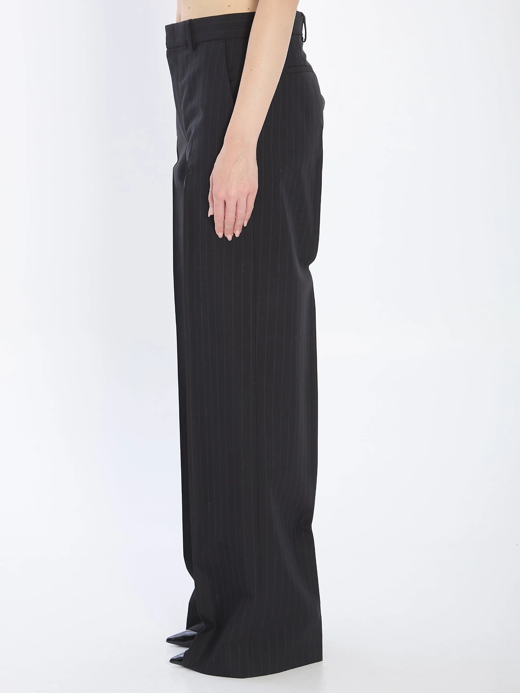 PINSTRIPED WOOL TROUSERS sold by Lord & Taylor product image thumbnail 3