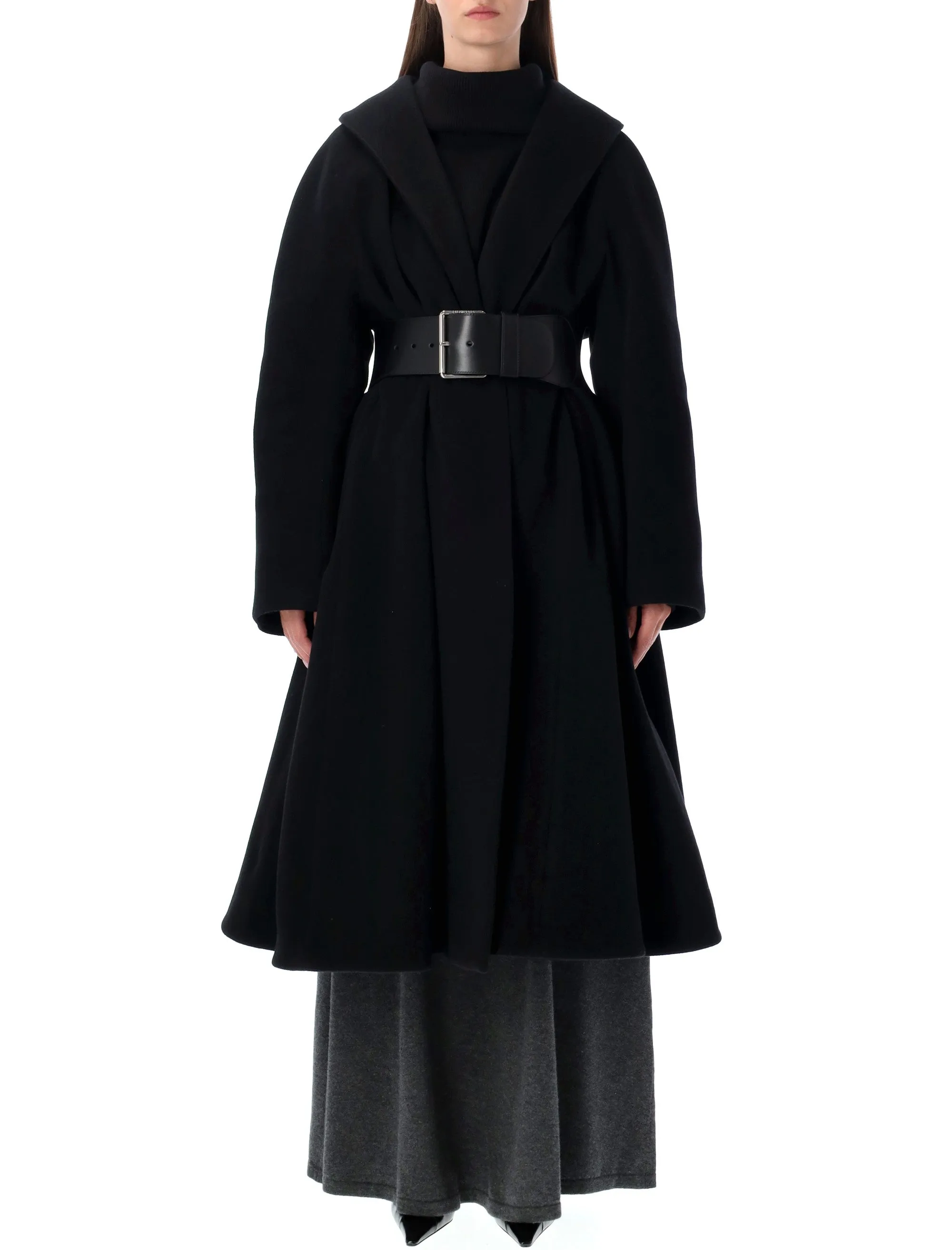 WRAP COAT IN BLACK WOOL sold by Lord & Taylor