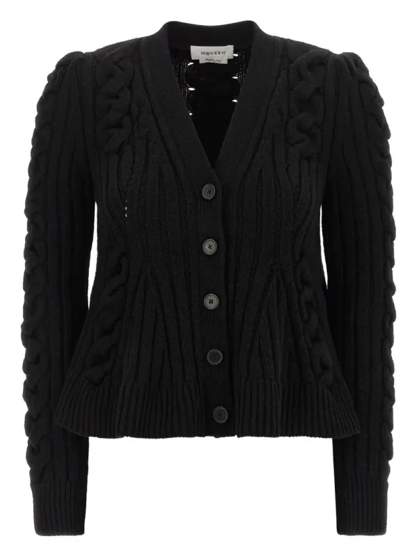 WOOL AND CASHMERE CABLE CARDIGAN made by Alexander McQueen