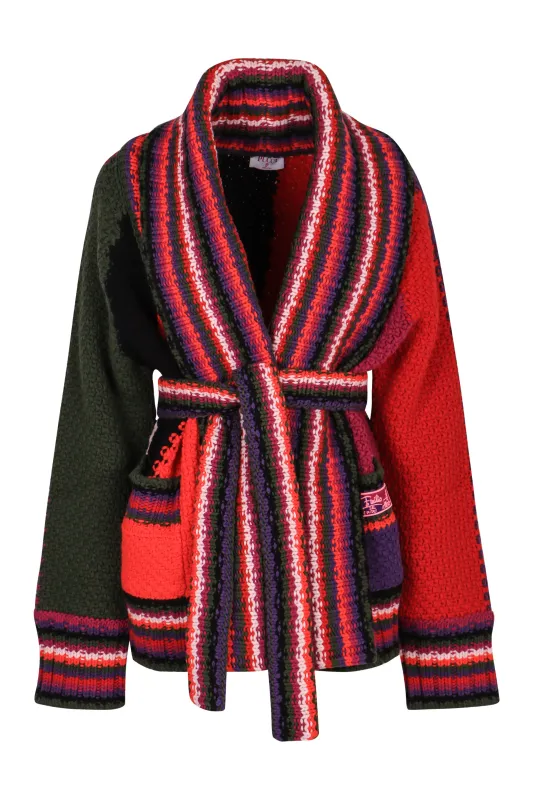 ORCHIDEE PRINT OVERSIZED COLORBLOCK CARDIGAN made by Emilio Pucci