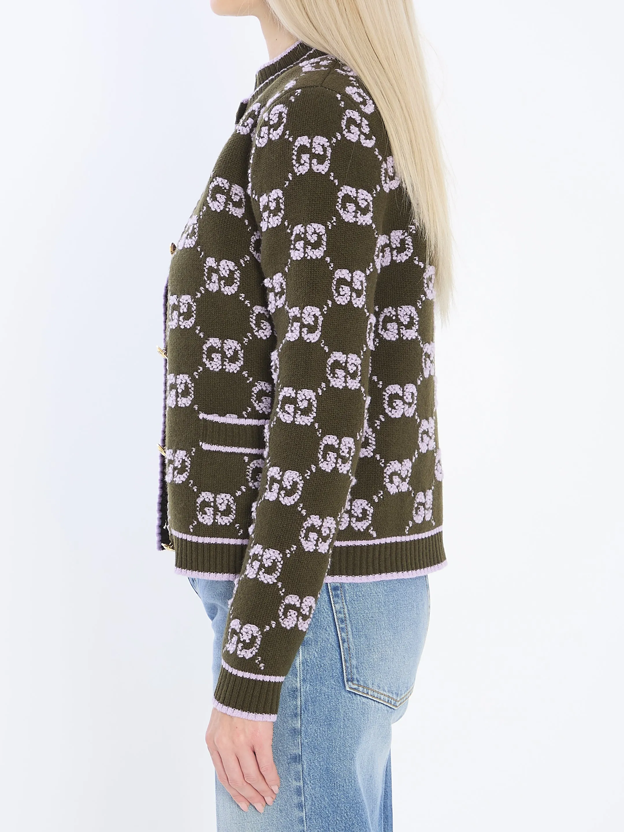 GG JACQUARD BOUCLé WOOL CARDIGAN sold by Lord & Taylor product image thumbnail 3