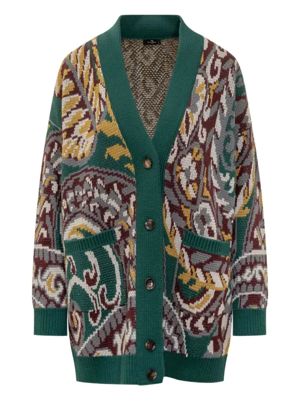 PAISLEY-PRINT OVERSIZED COTTON CARDIGAN sold by Lord & Taylor