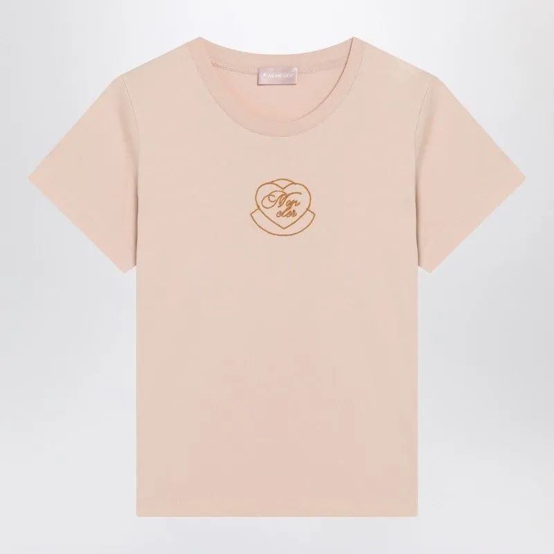 PINK COTTON TSHIRT WITH EMBROIDERED HEART sold by Lord & Taylor
