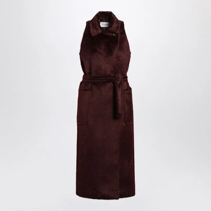 CHERRYCOLORED SLEEVELESS COAT IN ALPACA AND WOOL sold by Lord & Taylor