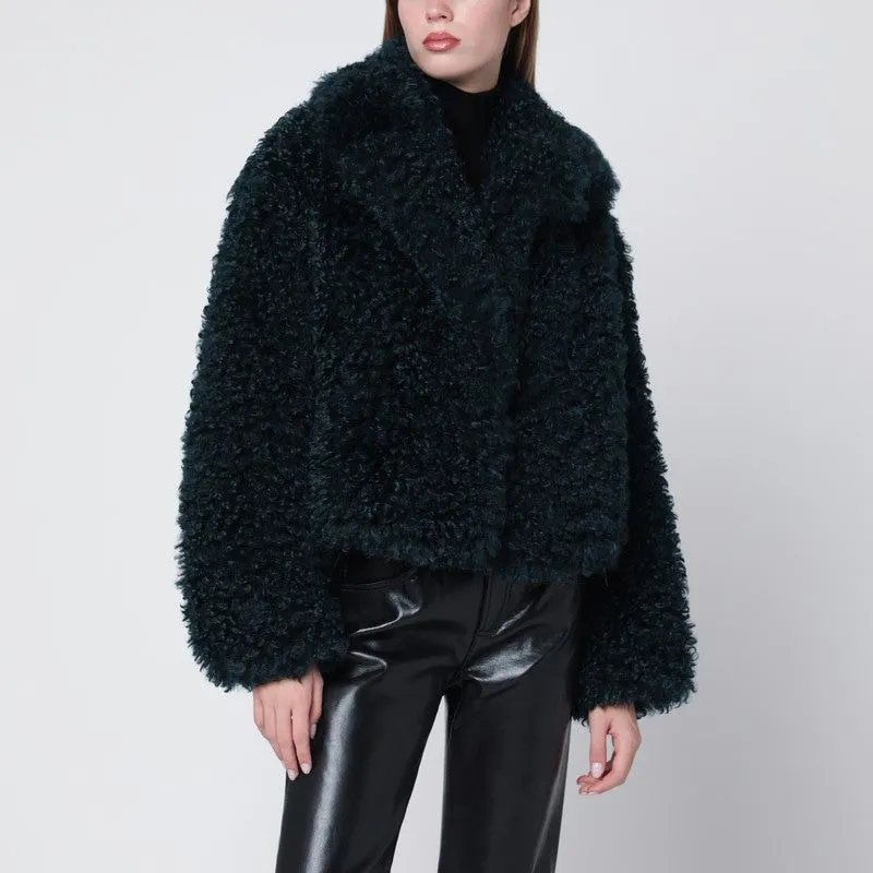 PETROL GREEN SHORT FAUXFUR JACKET sold by Lord & Taylor
