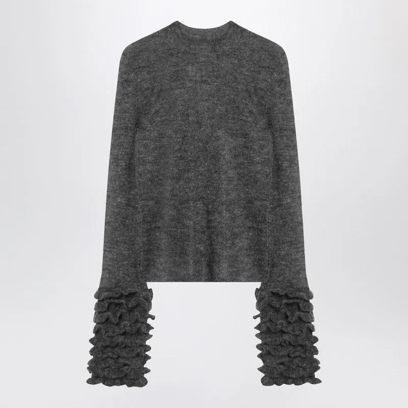GREY MOHAIRBLEND SWEATER WITH RUFFLES sold by Lord & Taylor