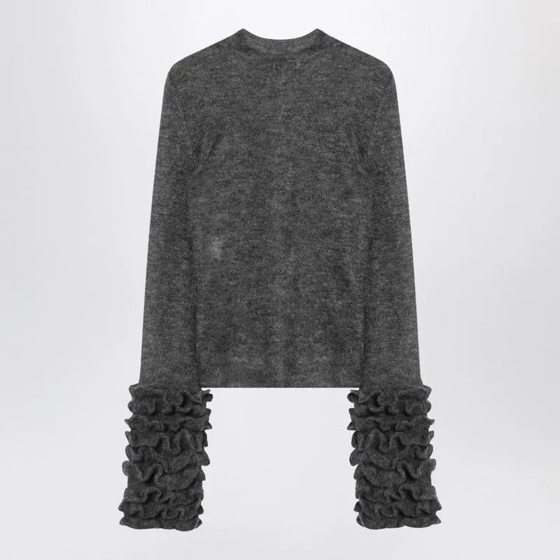 GREY MOHAIRBLEND SWEATER WITH RUFFLES sold by Lord & Taylor product image thumbnail 2