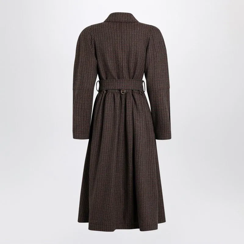 GREY/RED DOUBLEBREASTED COAT IN HOUNDSTOOTH WOOL sold by Lord & Taylor product image thumbnail 2