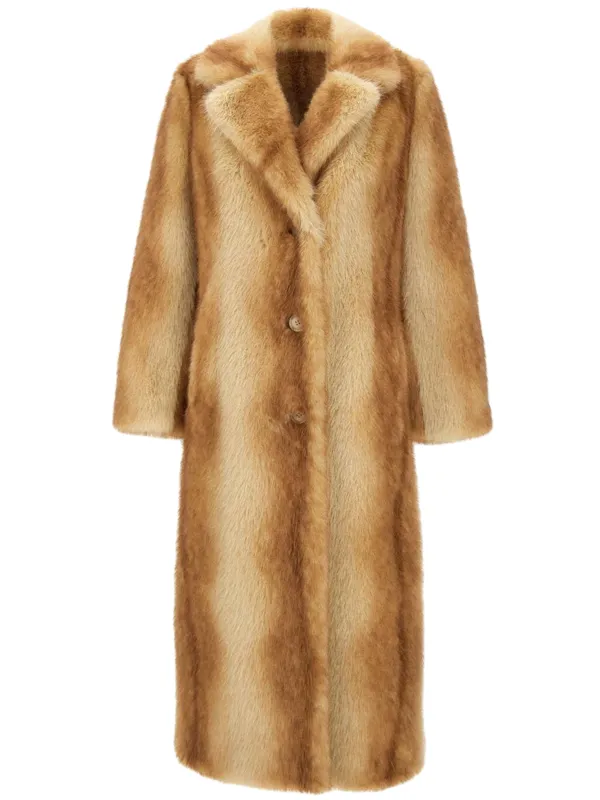 BEIGE/REDDISHBROWN NORA FAUXFUR COAT sold by Lord & Taylor