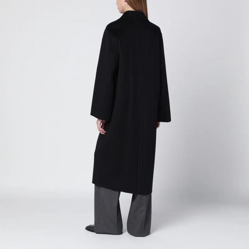 NAVY BLUE PINSTRIPE DOUBLEBREASTED COAT sold by Lord & Taylor product image thumbnail 2