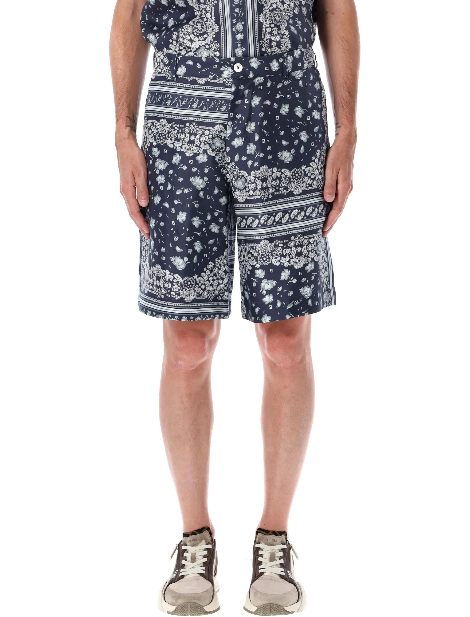 PRINTED SILK BERMUDA SHORTS sold by Lord & Taylor
