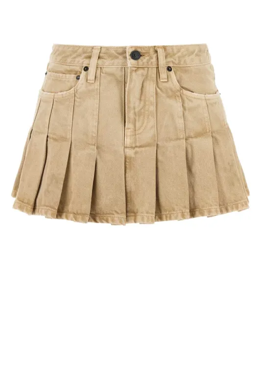BEIGE DENIM MINI SKIRT made by Balenciaga