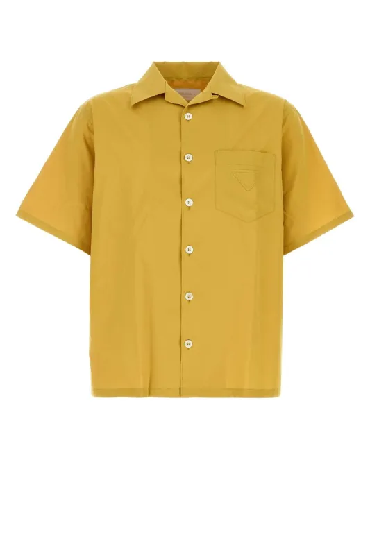 MUSTARD POPLIN SHIRT made by Prada