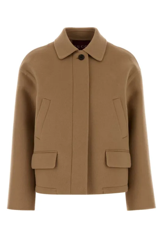 CAMEL WOOL BLEND JACKET made by Gucci