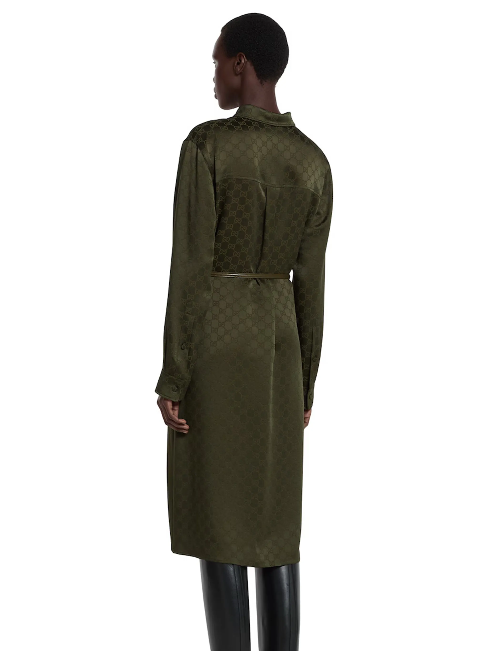 ARMY GREEN VISCOSE BLEND SHIRT DRESS sold by Lord & Taylor product image thumbnail 4