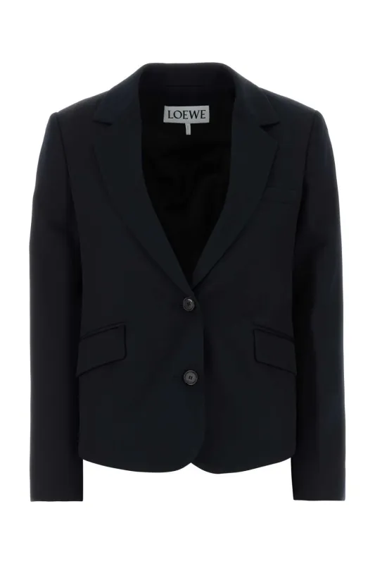 NAVY BLUE WOOL BLAZER made by Loewe