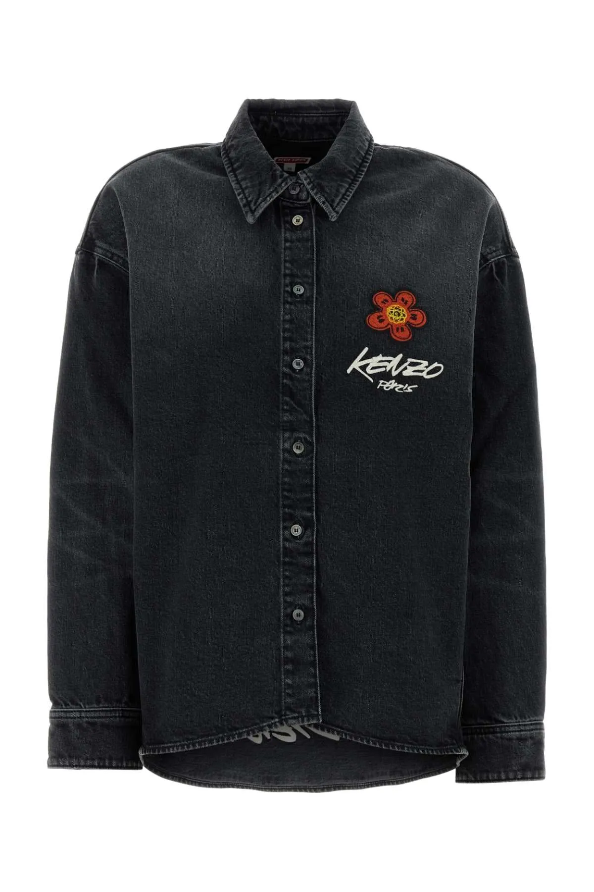 BLACK STRETCH DENIM SHIRT sold by Lord & Taylor